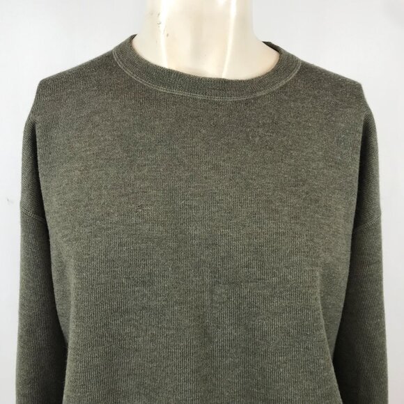 FACONNABLE - MEN'S LARGE - GREEN LONG SLEEVE CEREW NECK 100% MERINO WOOL SWEATER - Picture 2 of 7